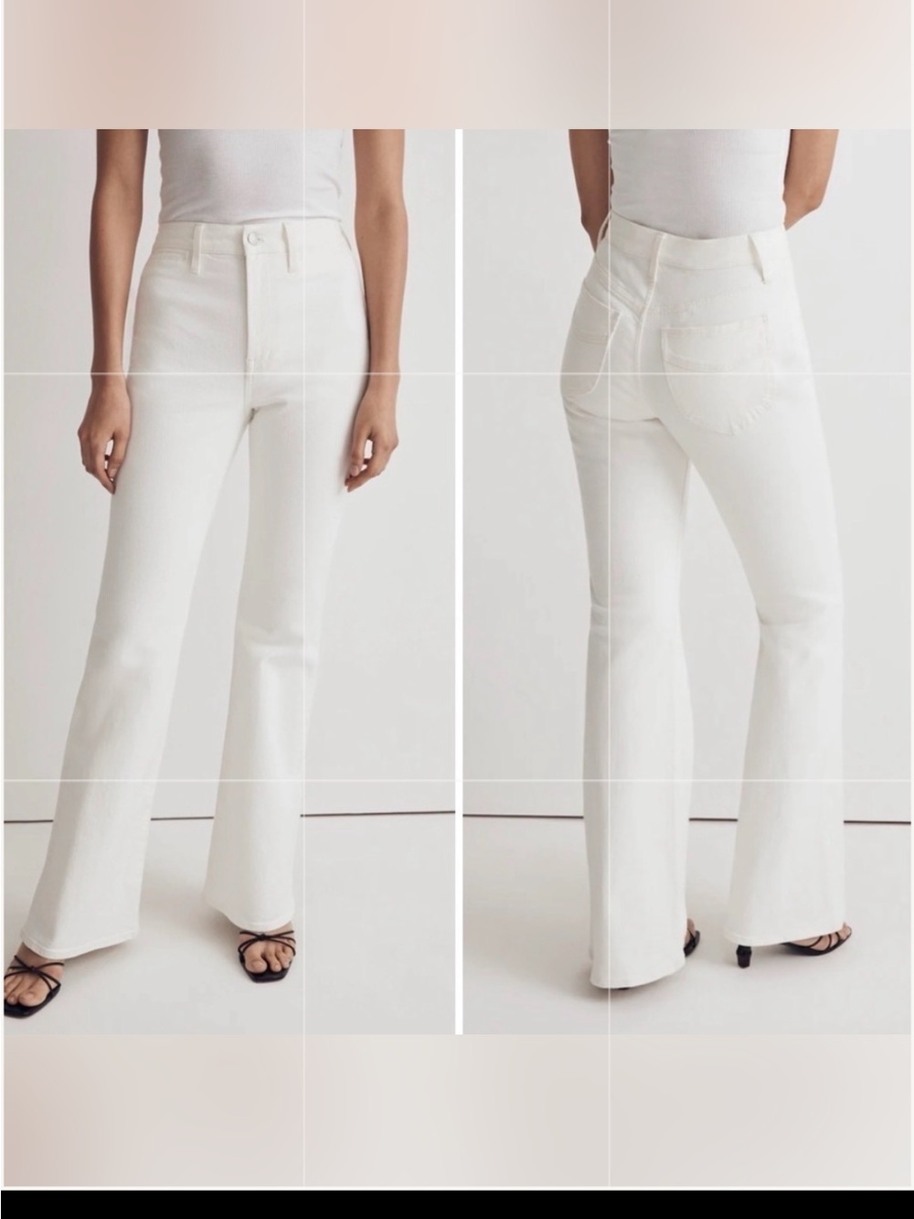 Madewell Perfect Vintage Flare Jeans 29 Tile White High Rise Stretch NWT READ